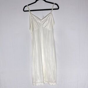 Vintage Cream Satiny Slip Dress Sleep Dress Lingerie L